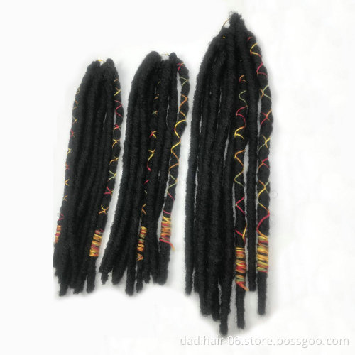 factoryBlack Straight Synthetic Crochet Braid hair,pre braided Gold Accent Crochet Bae Locs Braid 18 inch 10 strands 90g